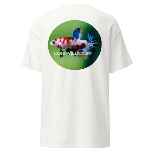 Betta Fish T-Shirt | LOMWILD Logo Back Design | Aquatic Life Apparel - LOMWILD
